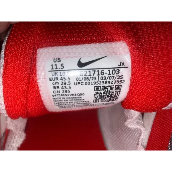 Nike Reax 8 TR Mesh Mens Training Shoes White Wolf Grey Red 621716-103 Size 11.5 - Picture 9 of 9